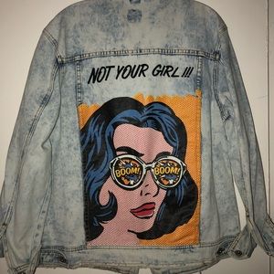 Distressed jean jacket